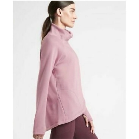 ATHLETA Karma Asymmetrical Zipper Pullover Sweatshirt Size M Black - Picture 7 of 8